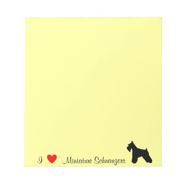 Love Mini Schnauzers Notepad (Front)