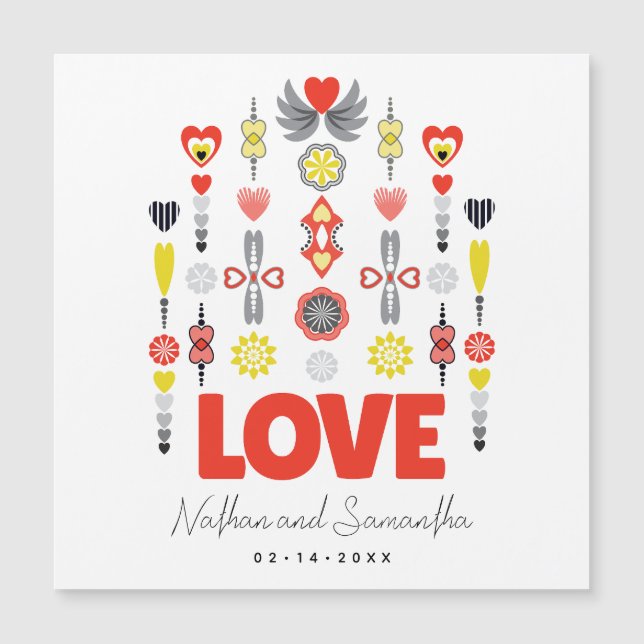 LOVE Minimalist Anniversary Magnetic Card (Front)