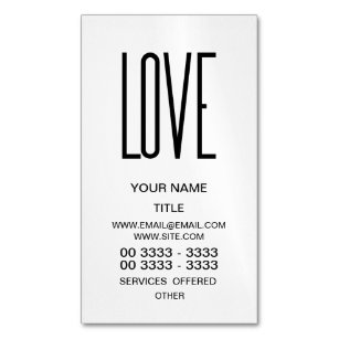 Love - Minimalist Design Magnetic Business Card