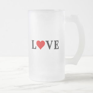 LOVE Minimalist Elegant Frosted Glass Beer Mug