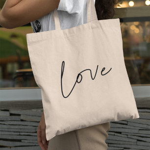Love minimalist tote bag