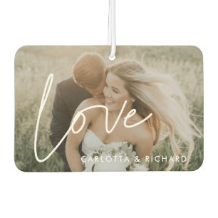 Love Minimalist typography couple photo Car Air Freshener