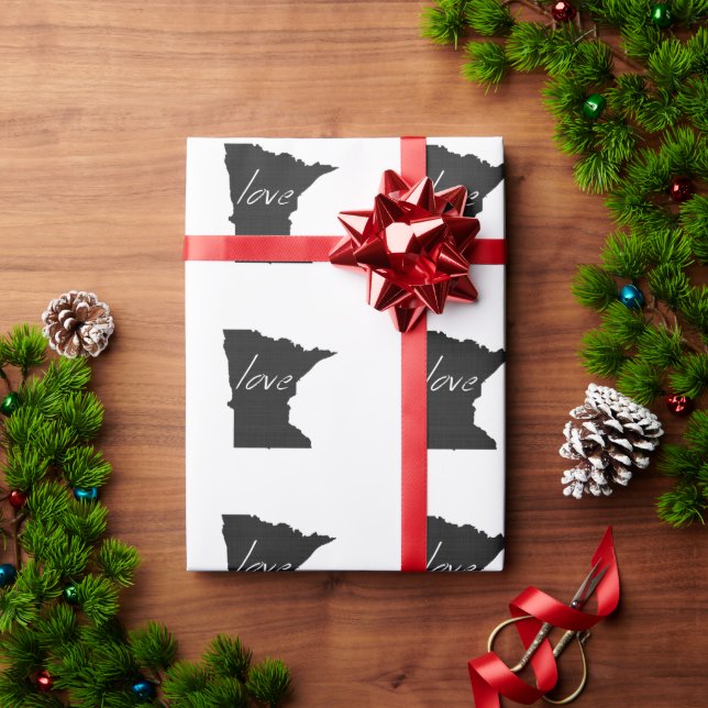 Love Minnesota Gift Wrapping Paper (Holiday Gift)
