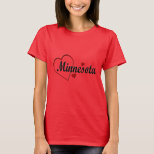 Love Minnesota Hearts Ladies Long Sleeve T-Shirt