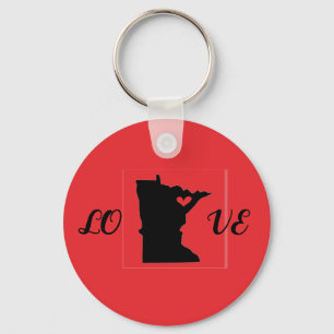 Love Minnesota Marble Stone Coaster Key Ring