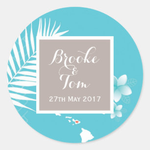 Love Mint Watercolor Wedding Sticker