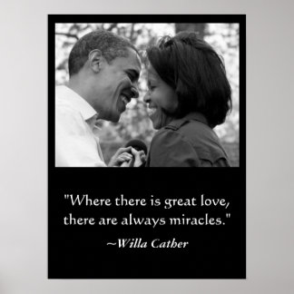 LOVE & MIRACLES POSTER, BARACK & MICHELLE OBAMA POSTER