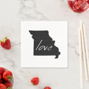 Love Missouri Shaped Chalkboard Show Me Missourian Napkin