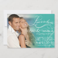 Love Mist Photo Save the Date | aqua