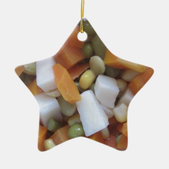 Love Mixed Vegetables Ceramic Tree Decoration (Front)