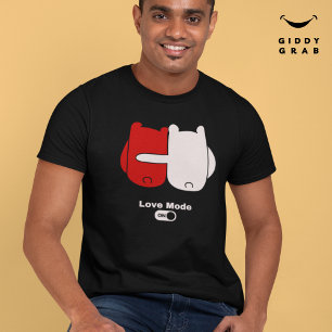 Love Mode On Cute Bear Couple Valentine's  T-Shirt