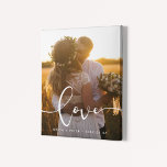 Love modern calligraphy overlay wedding photo canvas print<br><div class="desc">Showcase your favourite wedding pictures with this modern print,  with the word Love in a beautiful text overlay. You can easily change the colour and size of the text to fit your picture.</div>