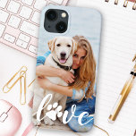 LOVE Modern Custom Pet Photo Paw Print Dog Lover Case-Mate iPhone Case<br><div class="desc">Now you can carry your best friend with you wherever you go with this custom dog pet photo iPhone case . This photo with personalised name design is trendy, elegant, cool and cute. Customise with your favourite dog photo, cat photo, or any pet with paws ! Add name to personalise....</div>