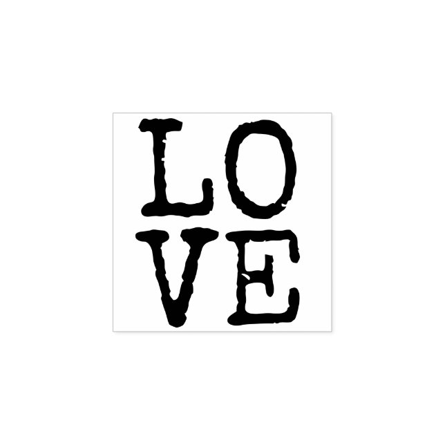 LOVE Modern Distressed typography word art Rubber Stamp (Imprint)