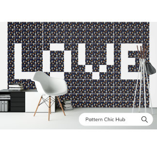 Love Modern Elegant Pattern Sugar Skull Decorative Tile