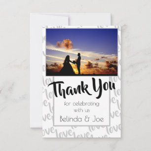 Love Modern Script Typography Thank You Card