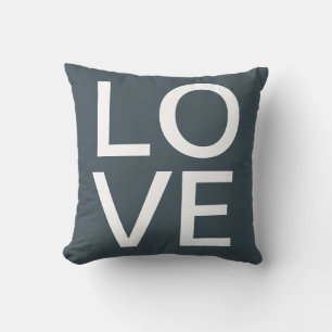 LOVE modern simple Typography Grey Cushion