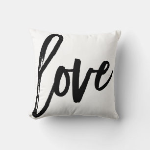 Love Modern Trendy Script Typography Type Black Cushion