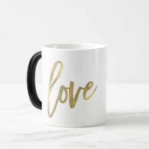 Love Modern Trendy Script Typography Type Gold Magic Mug