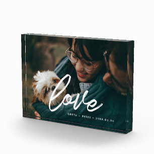 Love modern typography overlay couple photo block