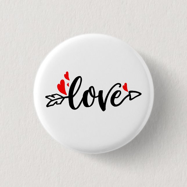 Love-Modern Typography Valentines Design 3 Cm Round Badge (Front)