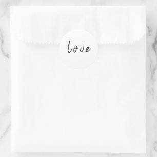 Love Modern Word Quote Minimalist Stylish Trendy Classic Round Sticker