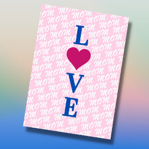 LOVE mom mother modern elegant we love you mom Card