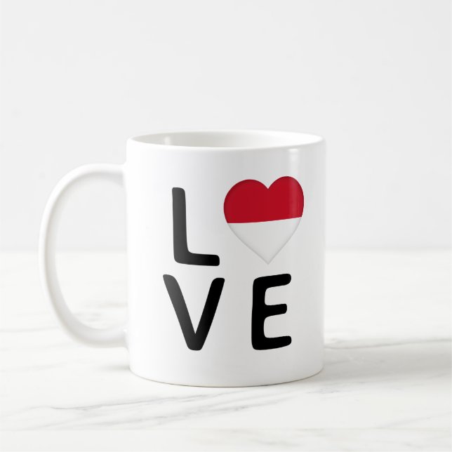 Love - Monaco Flag Coffee Mug (Left)