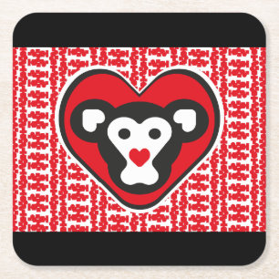 LOVE MONKEY LOVE SPECIAL by Masanser Square Paper Coaster