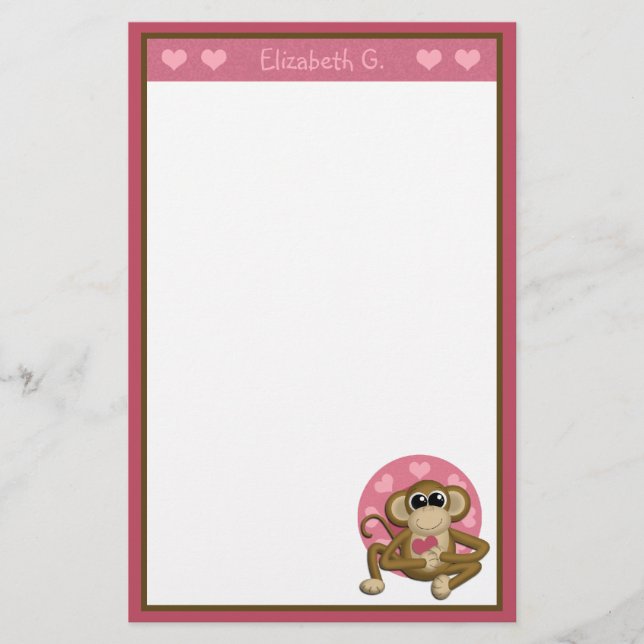 Love Monkey - Personalised Stationery (Front)