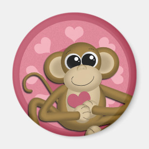Love Monkey Pink magnet