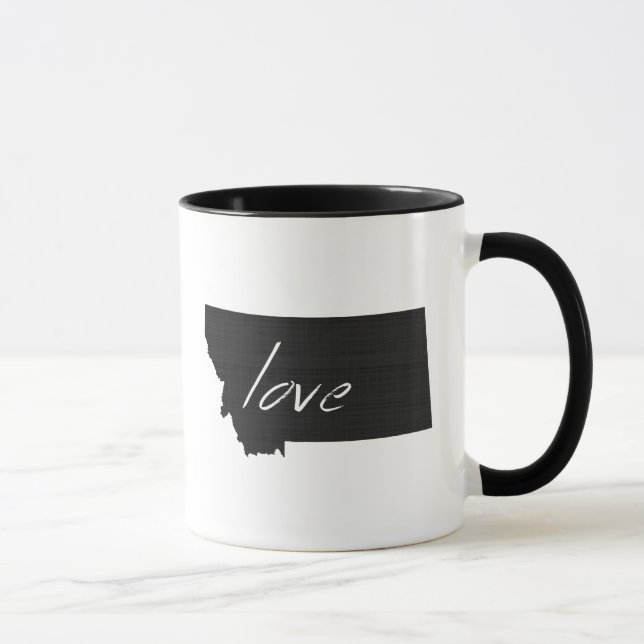 Love Montana Shaped Montanan Black Chalkboard Mug (Right)