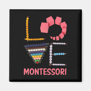 Love Montessori Education Math Teacher Magnet