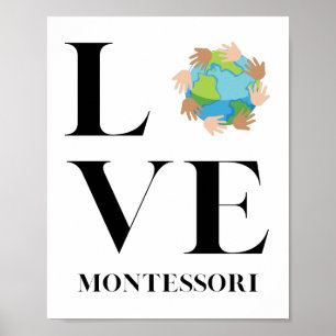 Love   Montessori   Hands Around The World  Poster