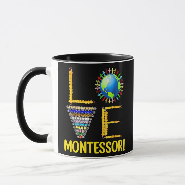 Love Montessori Teacher Montessori Education Back Mug (Left)