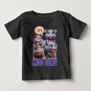 Love moo Deng Thai funny famous little baby hippo T-Shirt
