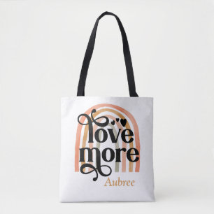 Love More Rainbow Personalised Tote Bag