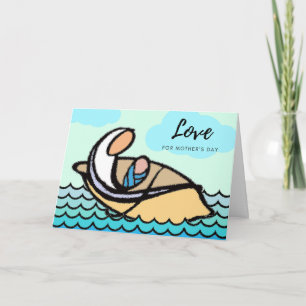 Love Mother’s Day Mother Child in a Boat Holiday Card