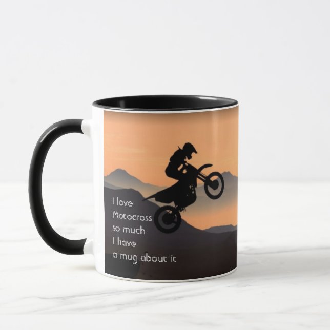 Love Motocross Biking So Much Fun Quote Mug (Left)