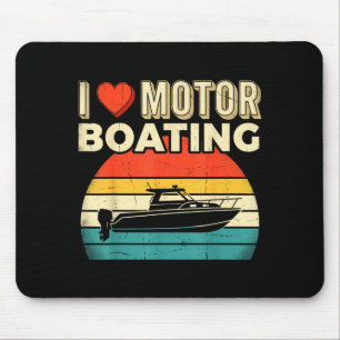 Love motor boating boat captain pontoon lake mouse mat