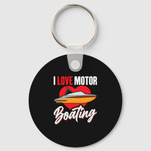 Love motorboating boater owner captain power speed key ring