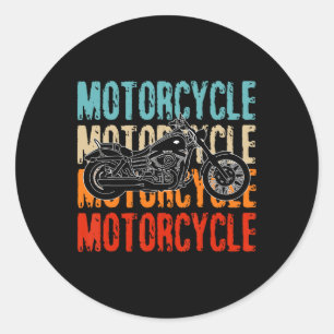 Love Motorcycle Mens Shirt Biker Boys Lover Dad&#; Classic Round Sticker
