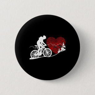 Love Mountain Bike Graphic Design - Cyclist Biking 6 Cm Round Badge