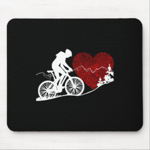 Love Mountain Bike Graphic Design - Cyclist Biking Mouse Mat
