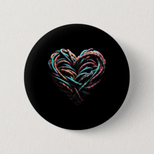 Love Mountain Climbing Rock Climber Heart 6 Cm Round Badge