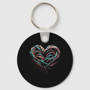 Love Mountain Climbing Rock Climber Heart Key Ring