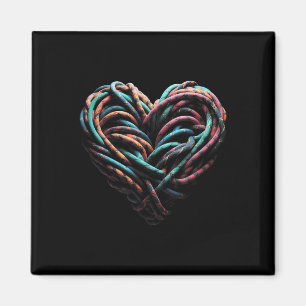 Love Mountain Climbing Rock Climber Heart Magnet