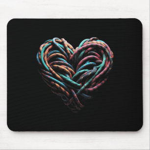 Love Mountain Climbing Rock Climber Heart Mouse Mat