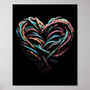 Love Mountain Climbing Rock Climber Heart Poster