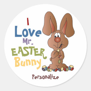 Love Mr. Easter Bunny Classic Round Sticker